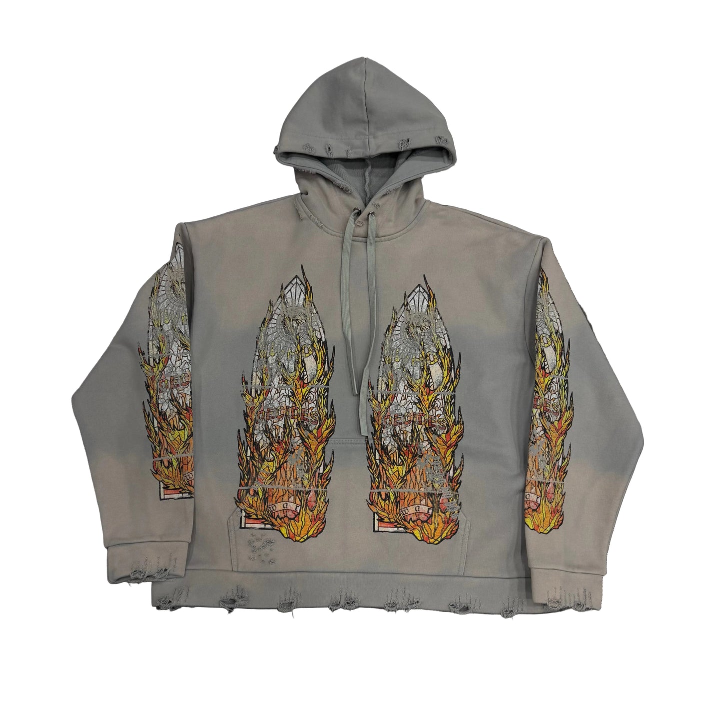 Who Decides War ‘Faded Flame’ Hoodie Grey