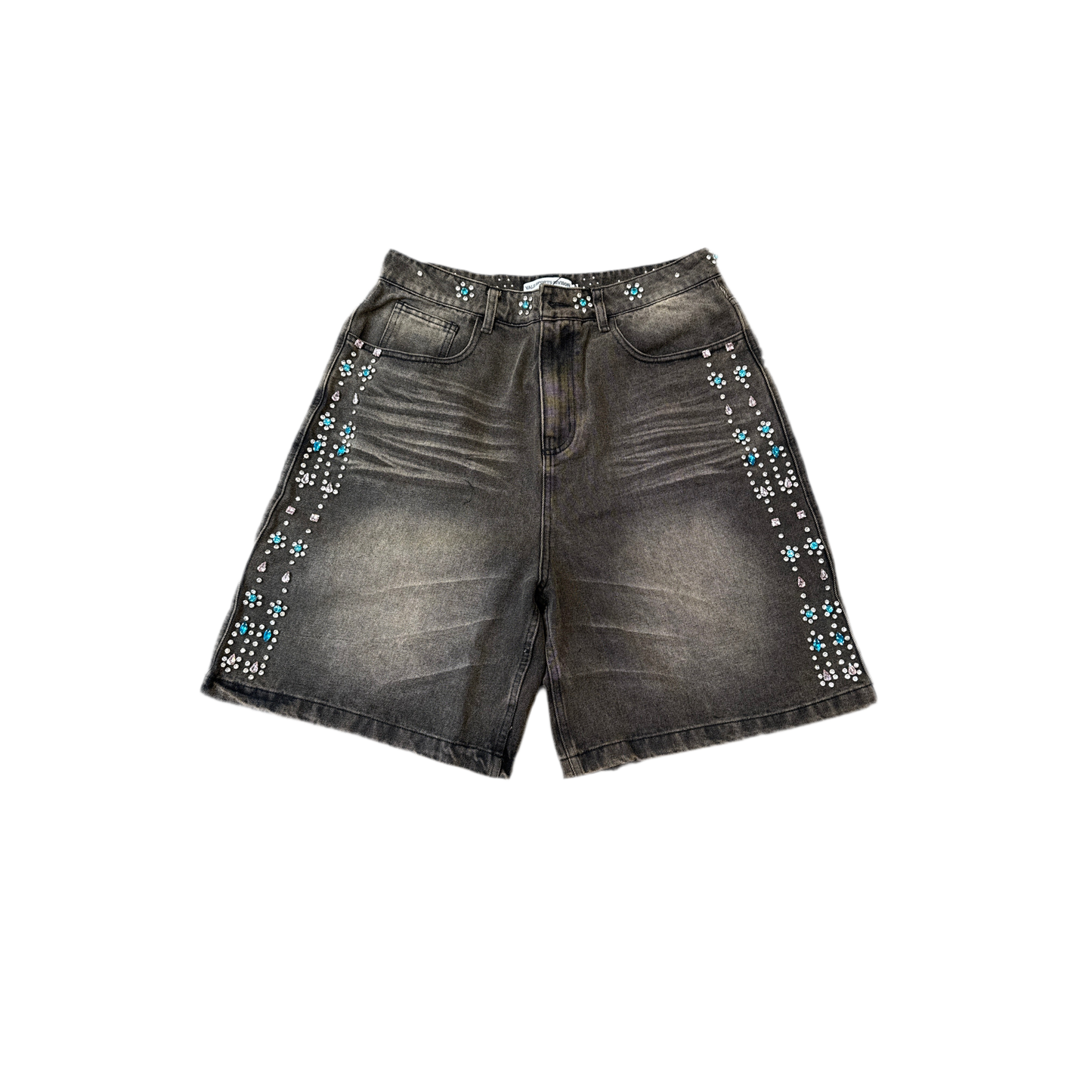 Vale Pink/Blue Rhinestone Jean Shorts