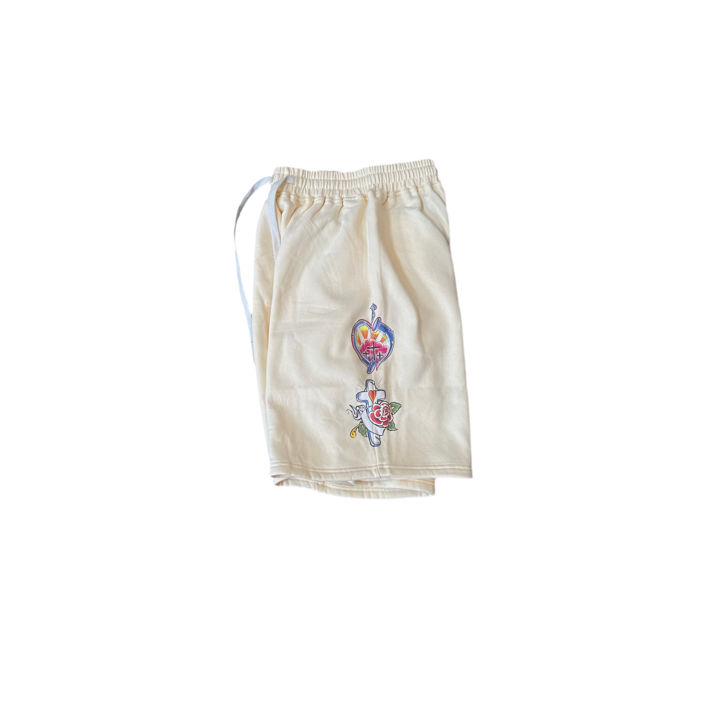 We Are Righteous Sweat Shorts Yellow/Cream