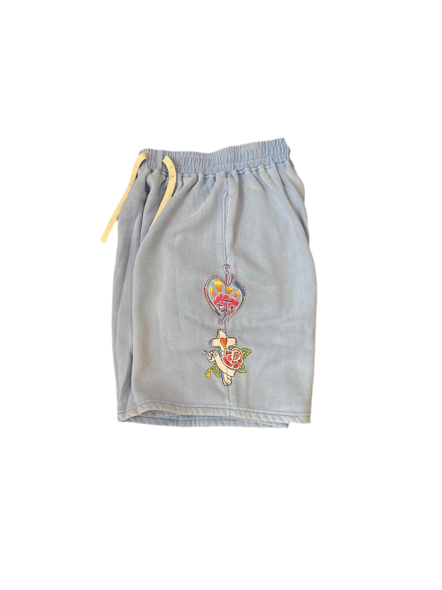 We Are Righteous Sweat Shorts Baby Blue