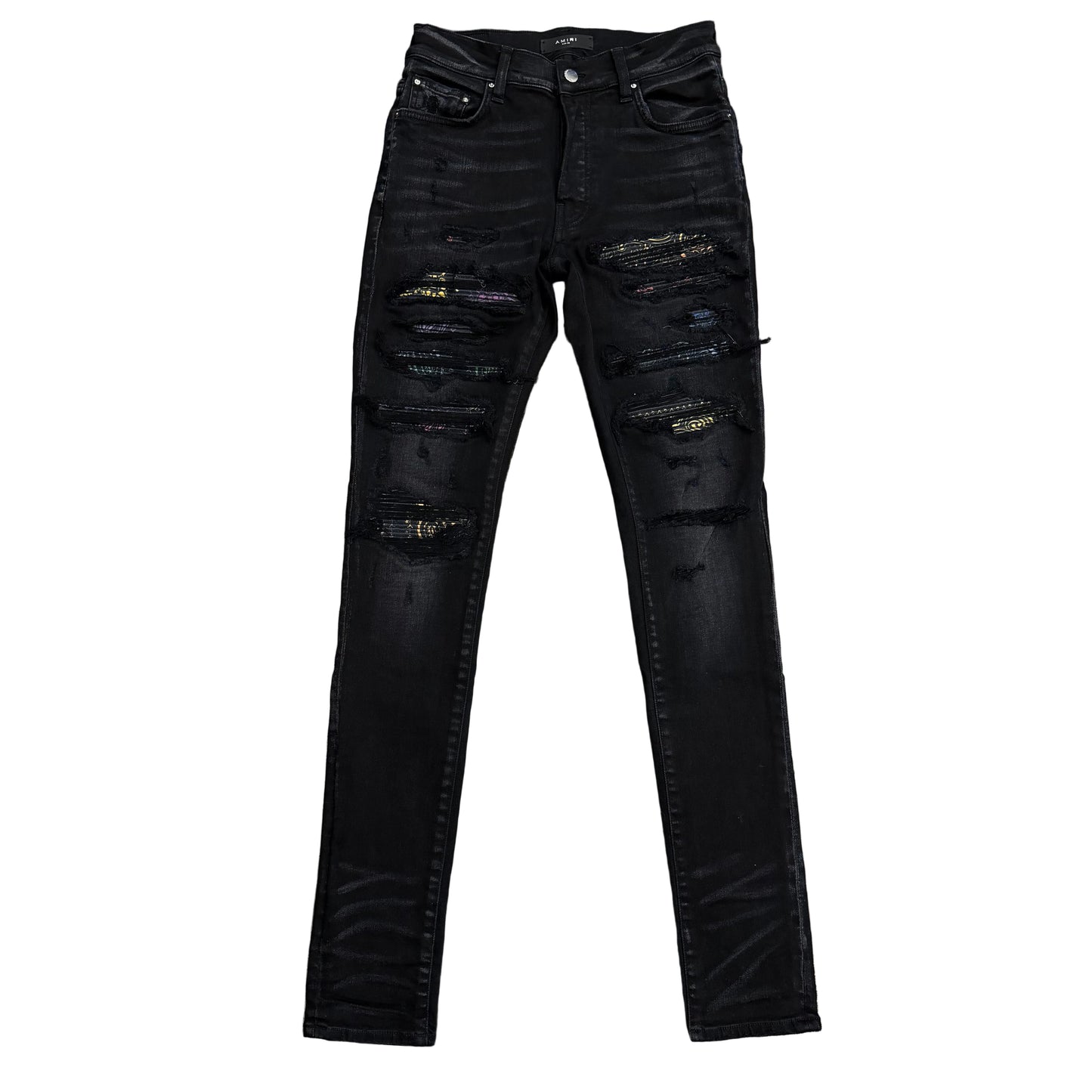 Mike Amiri ‘Rainbow Patch’ Jeans Black