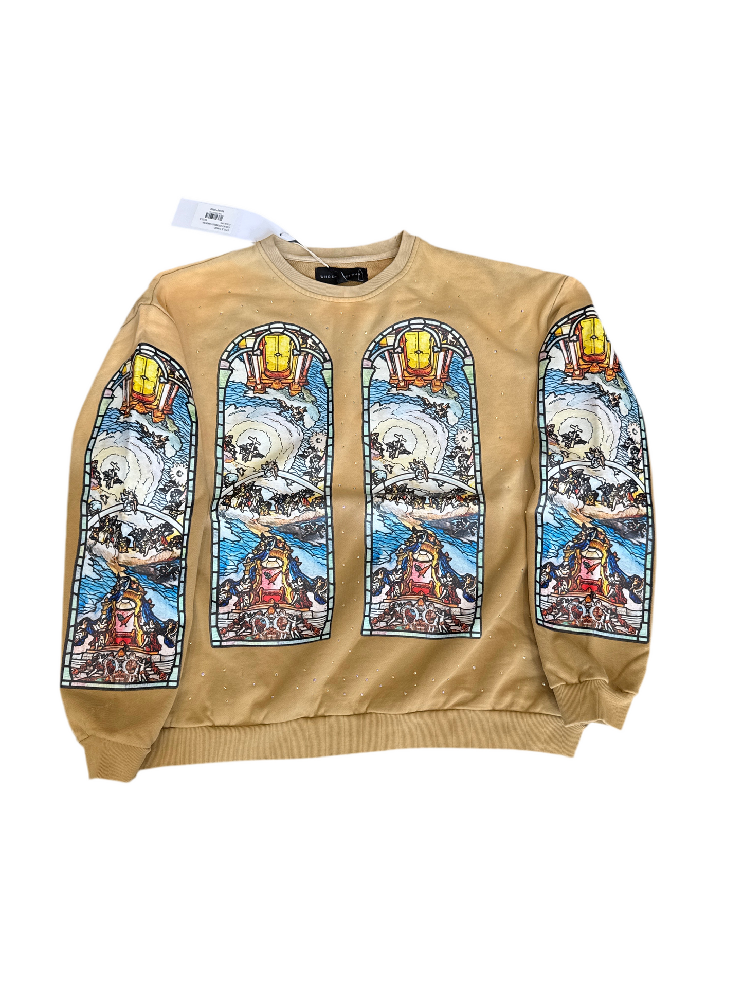Who Decides War WDW x Chalice Crewneck Sweater-Tan
