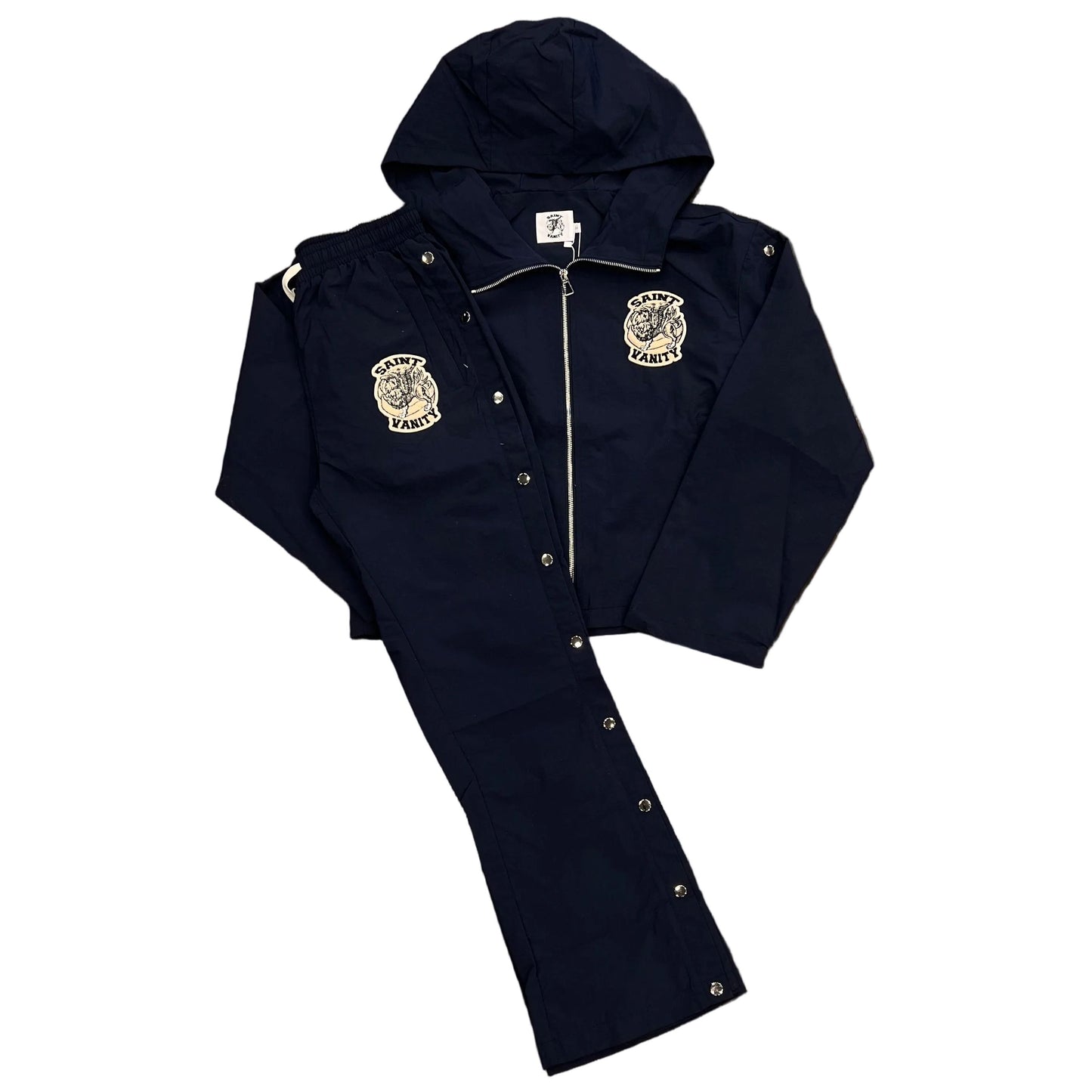 Saint Vanity Nylon Windbreaker Set Navy Blue