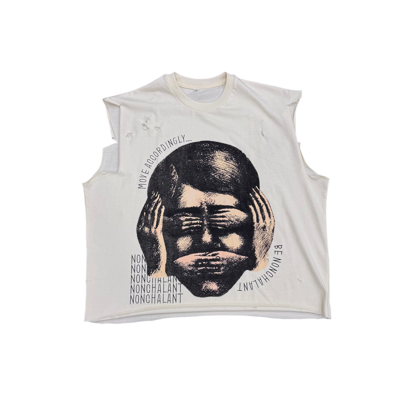 Nonchalant Cream Move Accordingly Muscle Tee