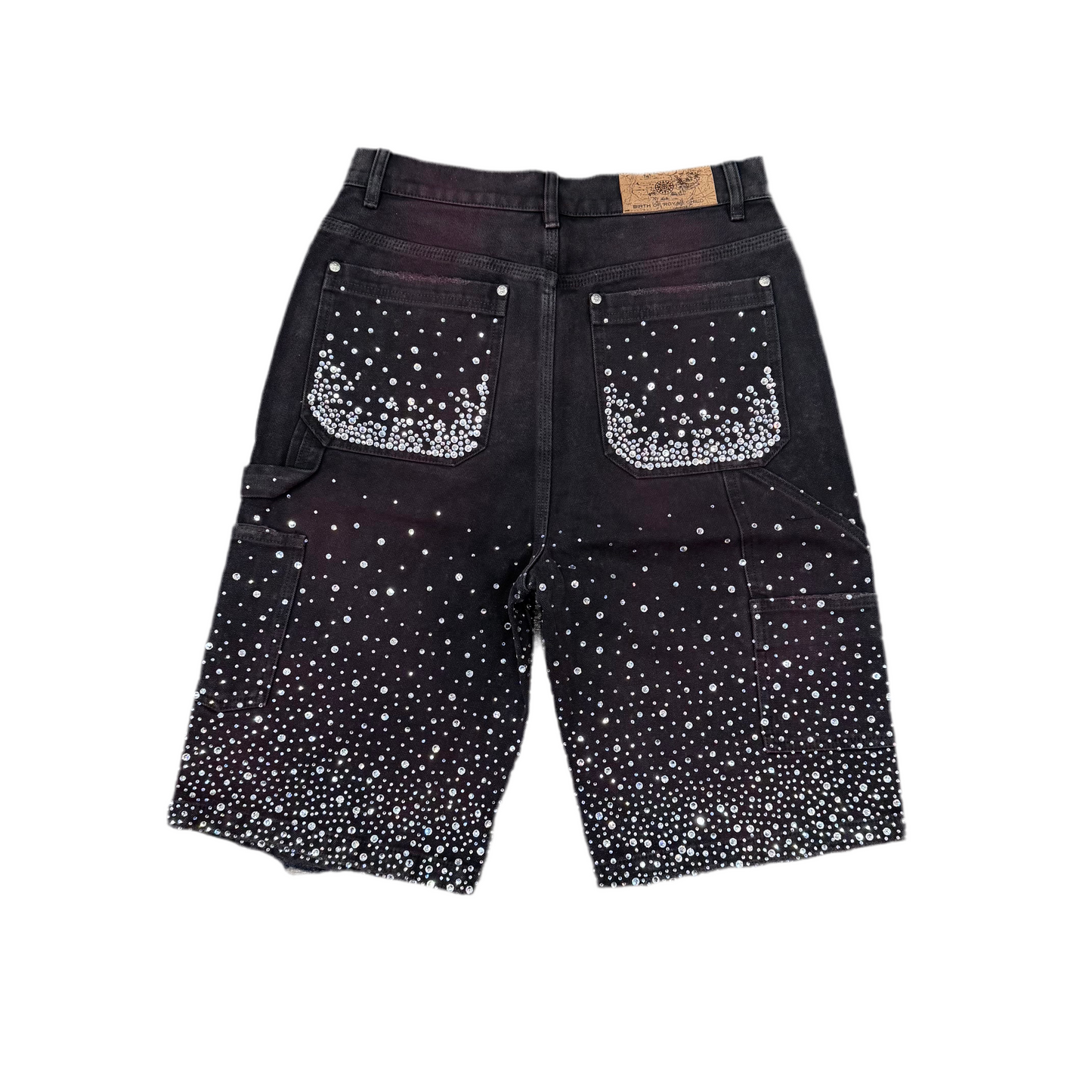 Birth Of A Royal Child Diamond Jean Shorts/Jorts- Black/Bleach