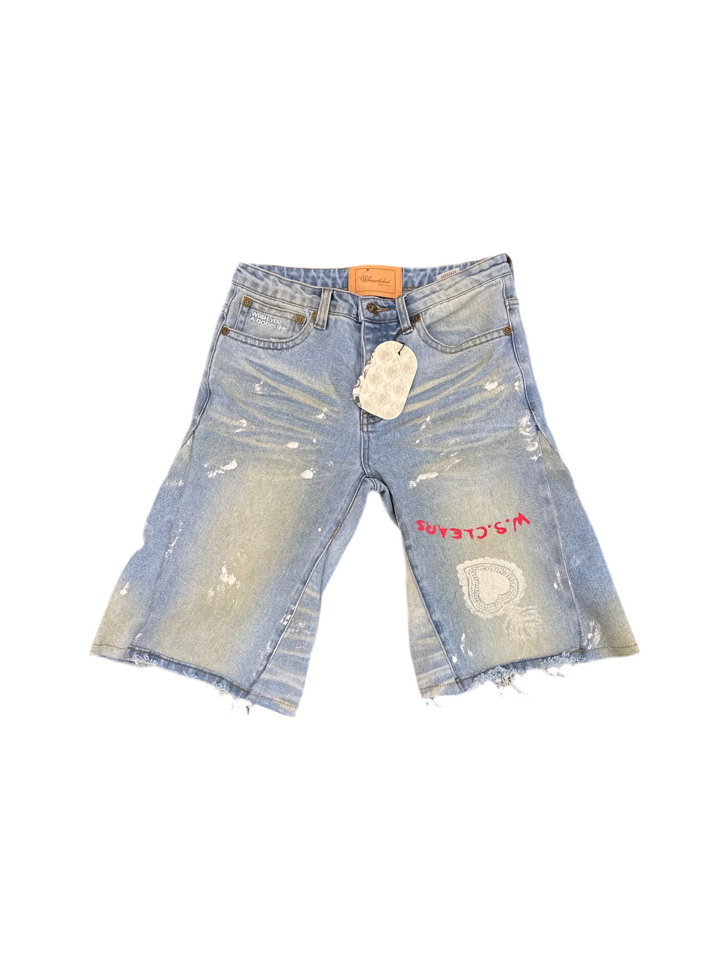 When Smoke Clears ‘Paint Splatter' Jean Shorts