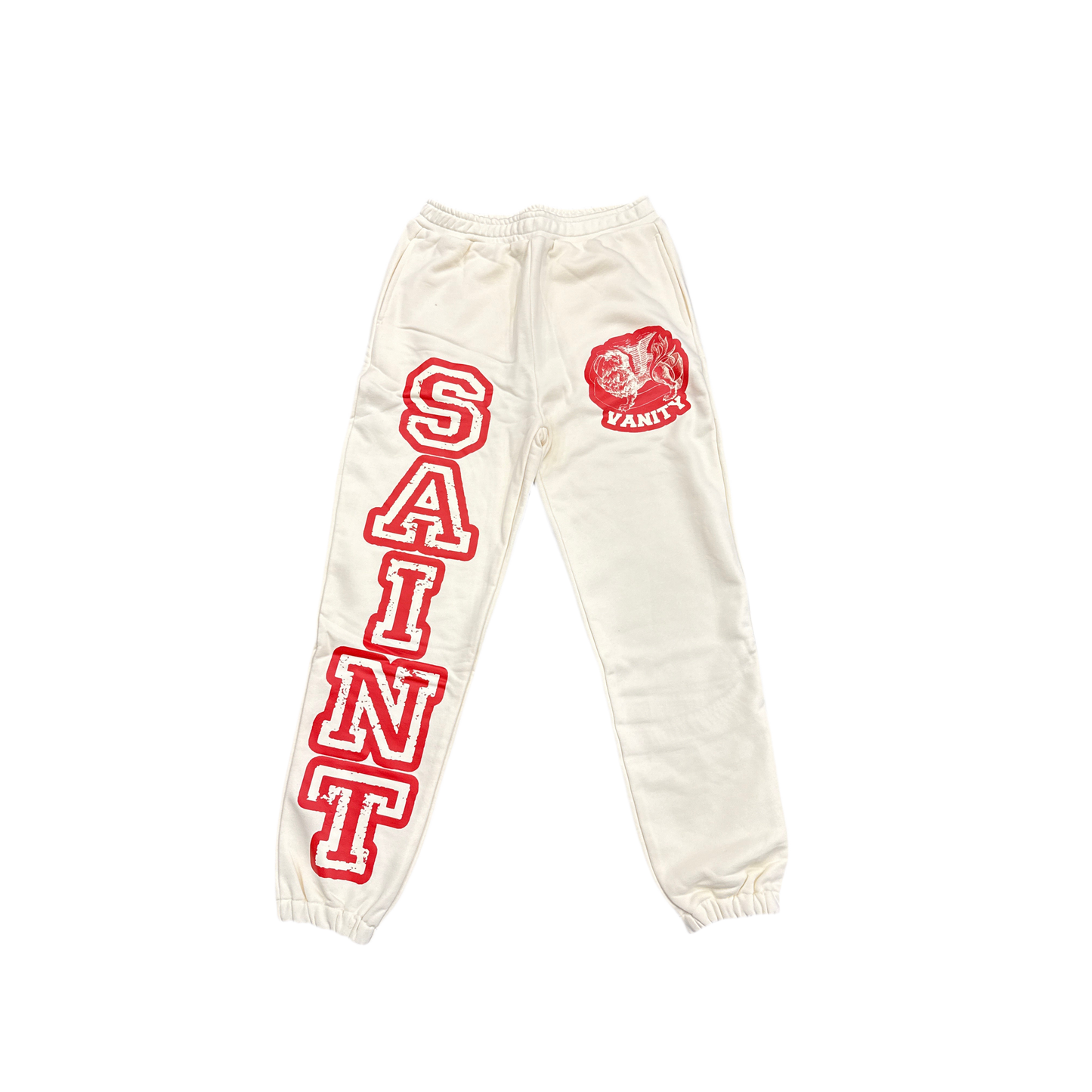 Saint Vanity ‘Vain Life’ Sweatpants Red/Cream