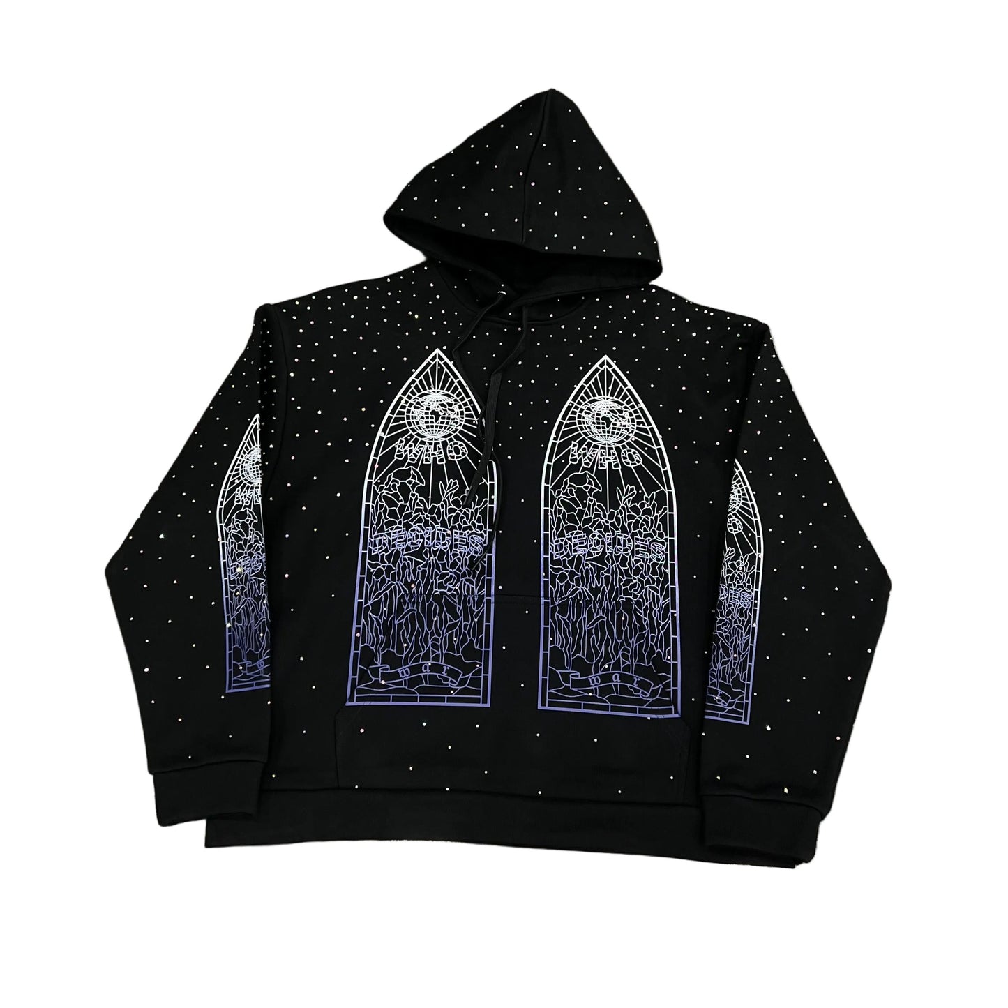 Who Decides War ‘Stained Rhinestone’ Black Hoodie
