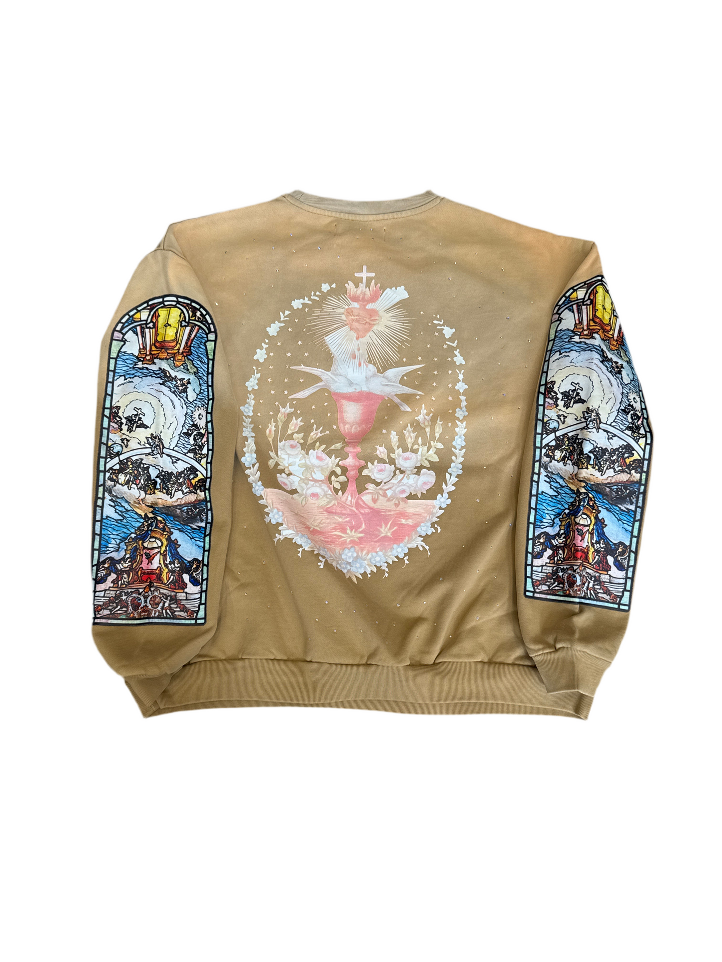 Who Decides War WDW x Chalice Crewneck Sweater-Tan