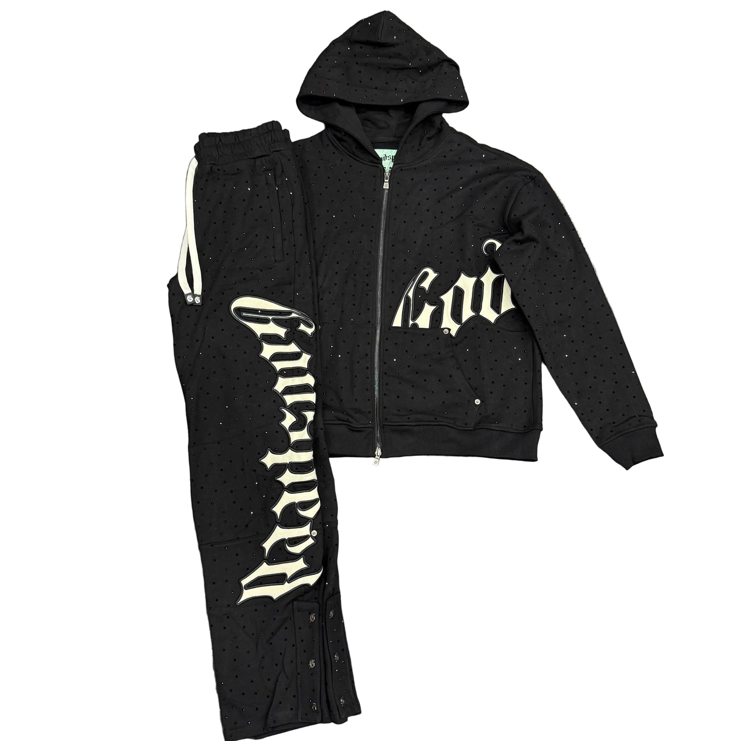 Godspeed ‘VVS Rhinestone’ Sweatsuit Black Cream