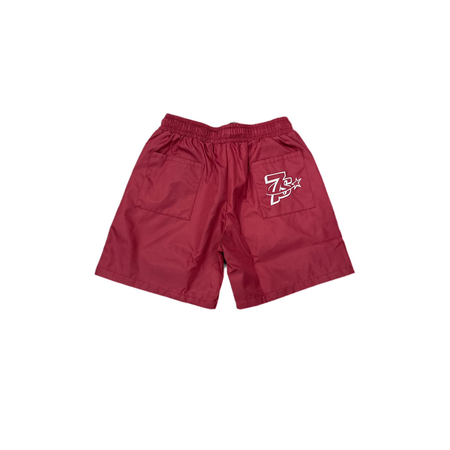 Triple Sevens Nylon Shorts-Burgundy