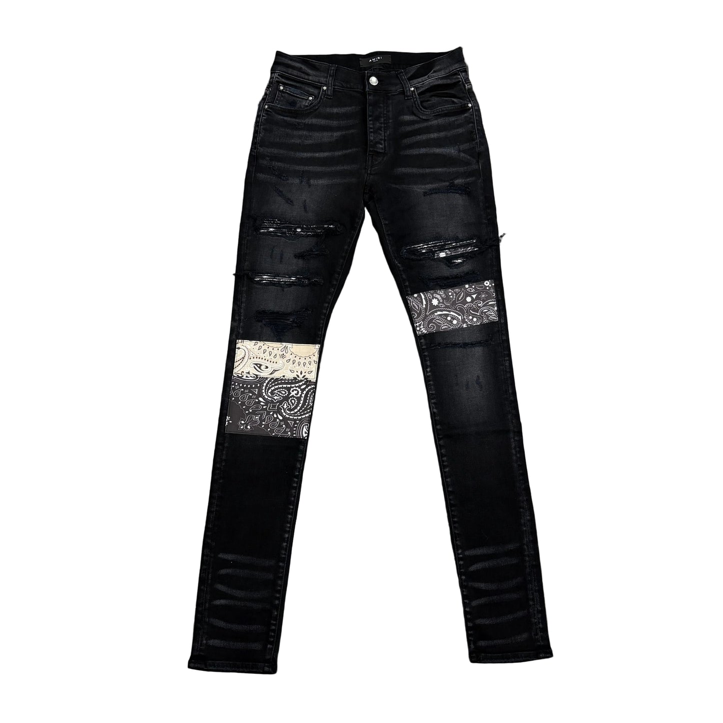 Mike Amiri ‘Bandana Art Patch’ Jeans Black