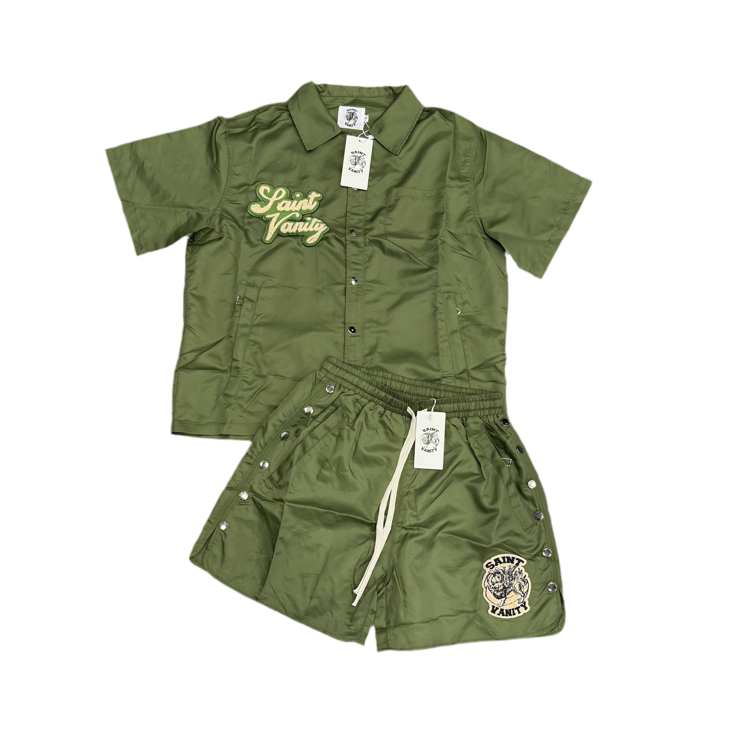 Saint Vanity Nylon Short Set Green