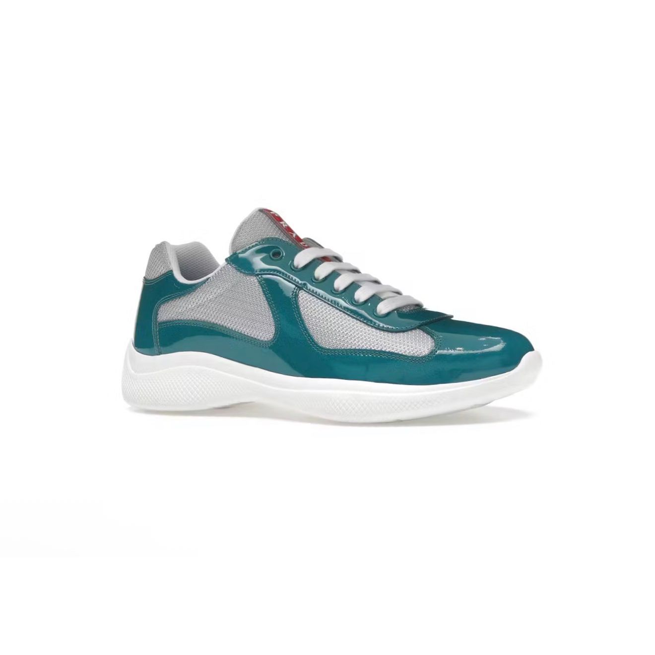 Prada America’s Cup Patent Leather Lagoon Blue Silver
