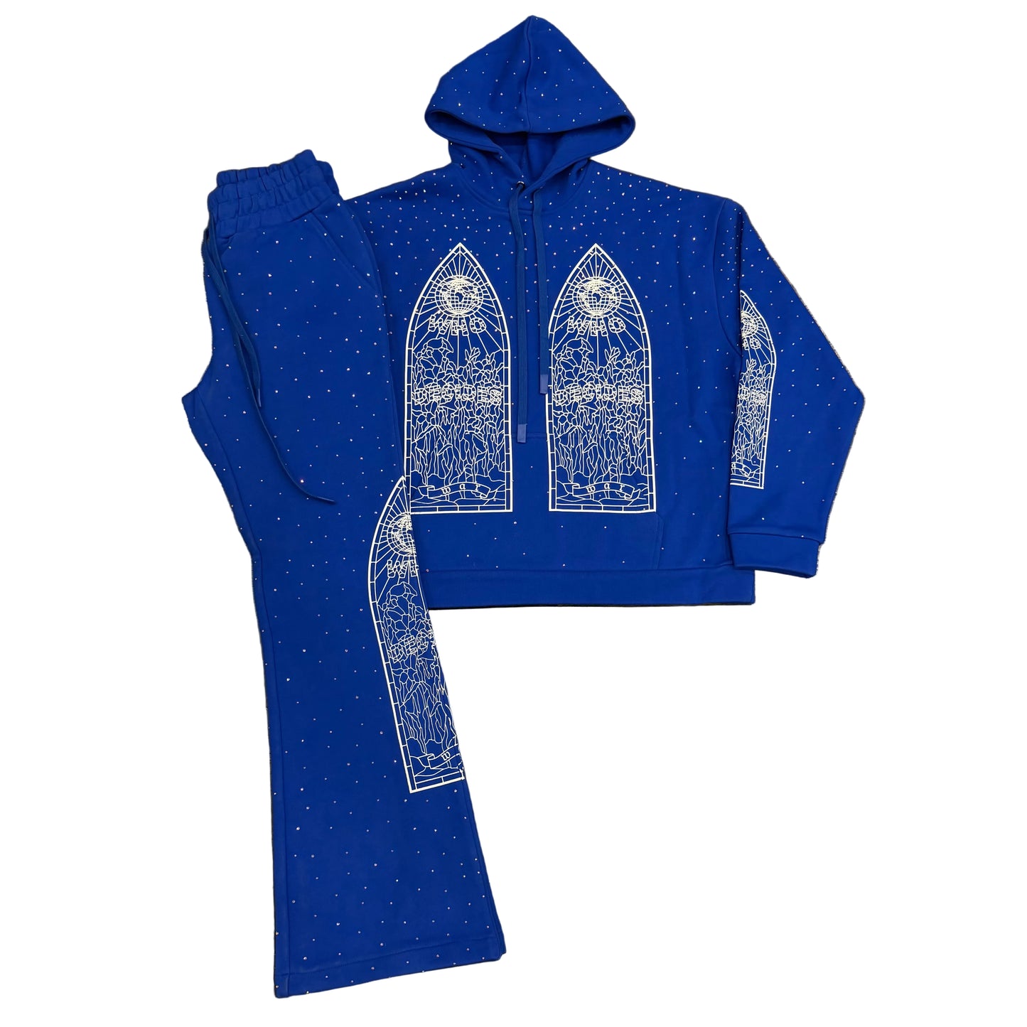 Who Decides War ‘Stained Indigo’ Rhinestone Sweatsuit Blue