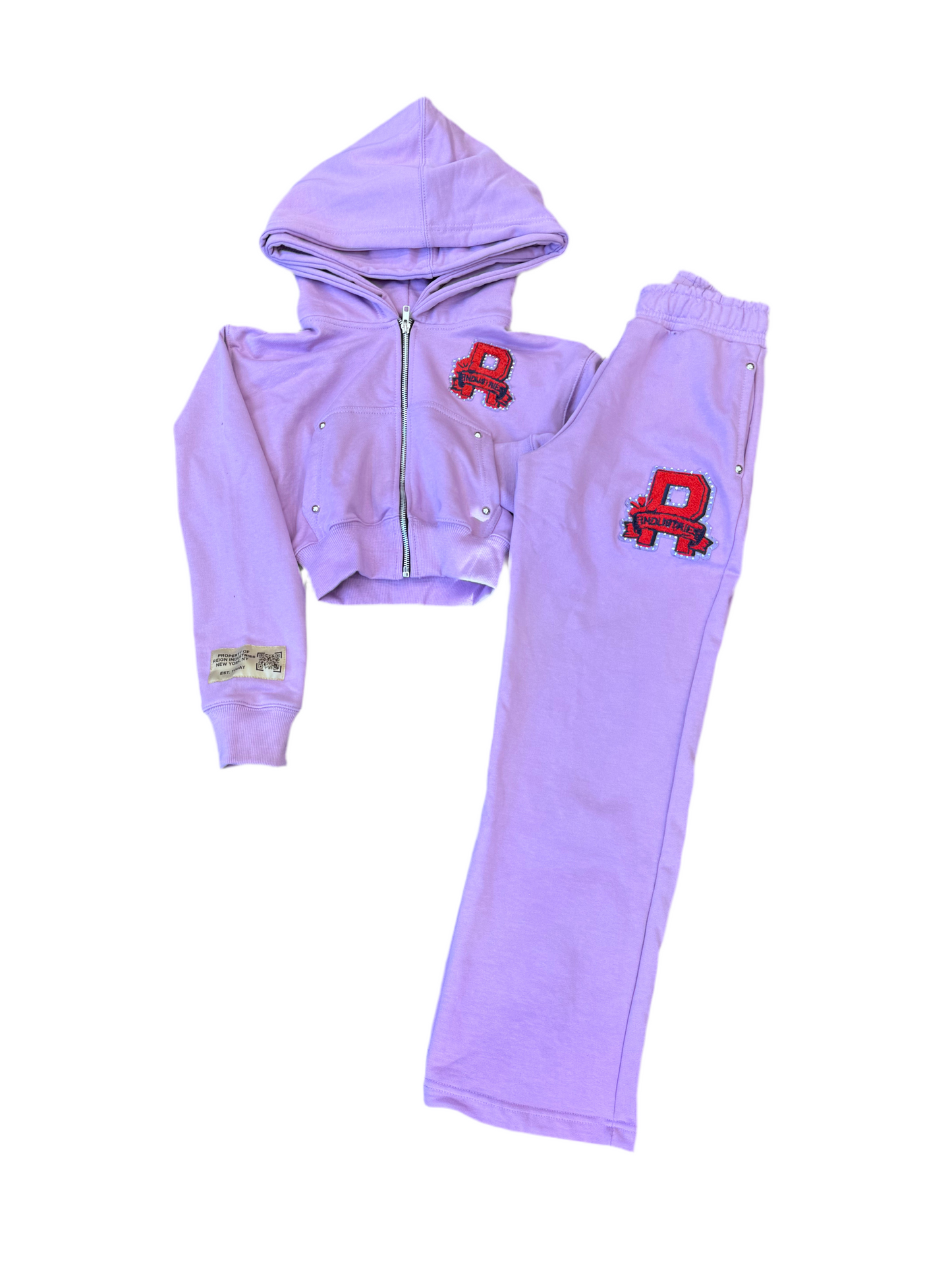 Reign Industries ‘Patch Cropped’ Sweatsuit- Purple