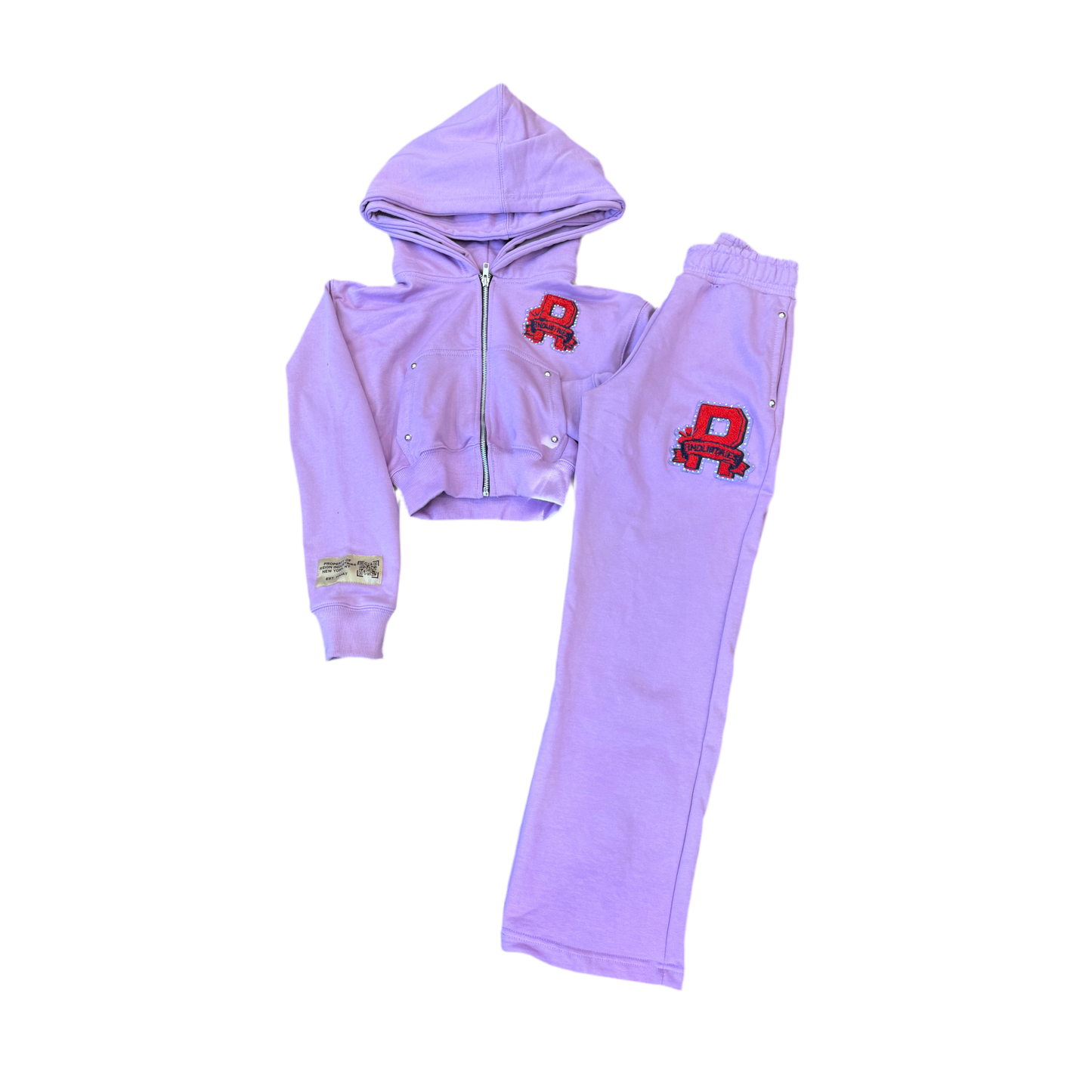 Reign Industries ‘Patch Cropped’ Sweatsuit- Purple