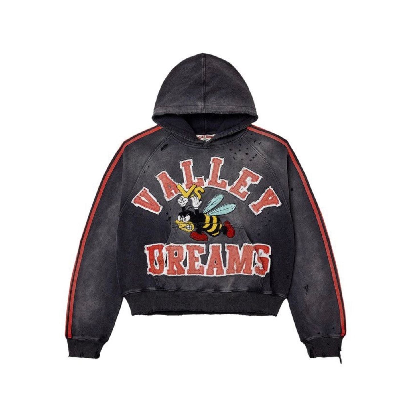 Vale Forever ‘Anthem Bee’ Pull Over Hoodie Black Red
