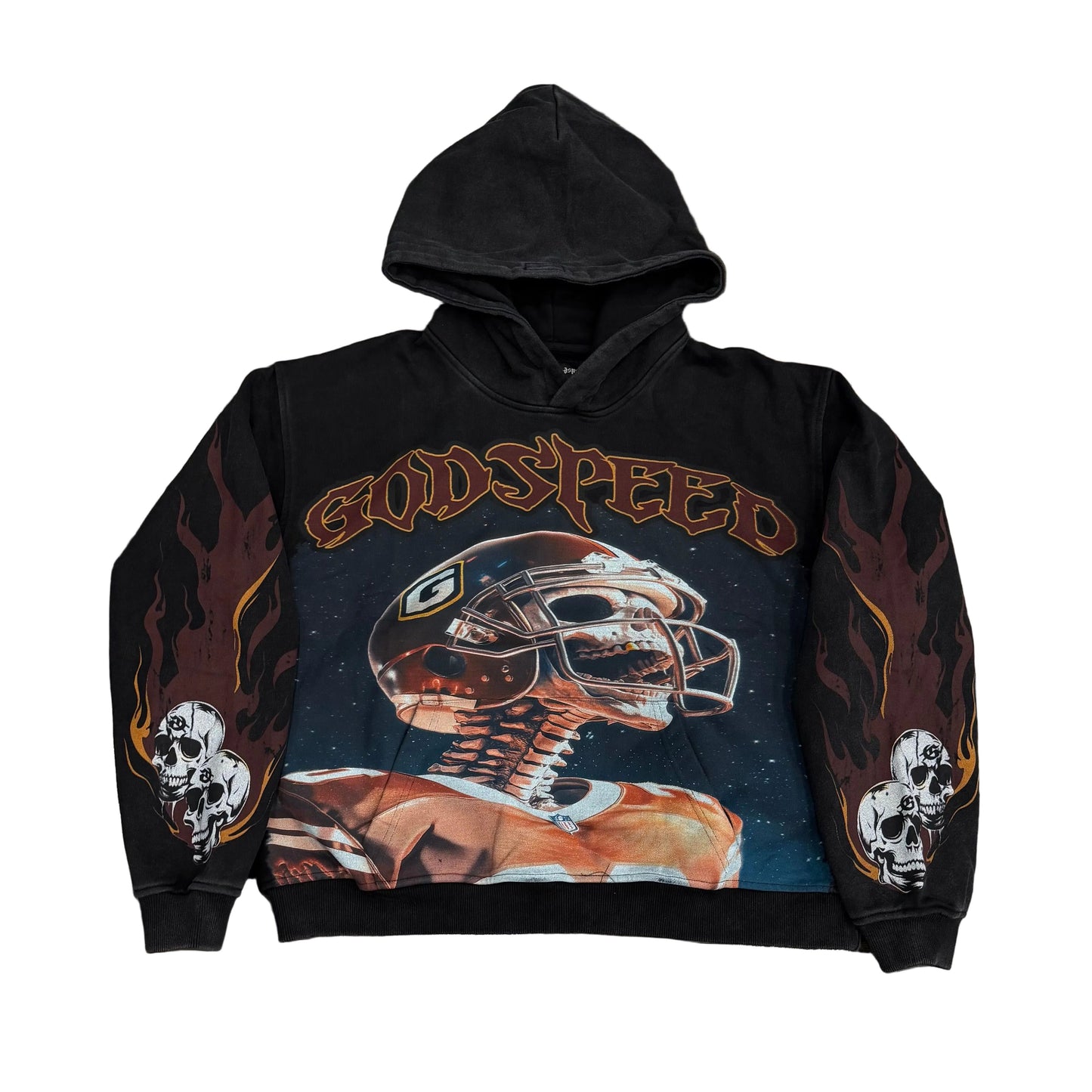 Godspeed ‘Football Helmet’ Pull Over Hoodie Black