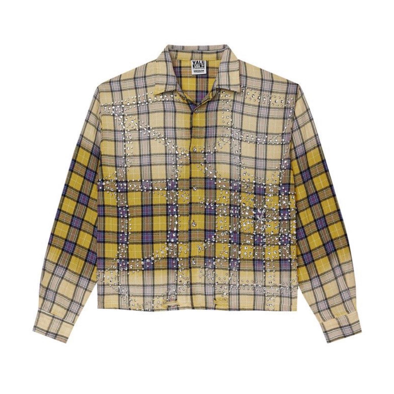 Vale Forever ‘Lemonhead’ Flannel Rhinestone Yellow