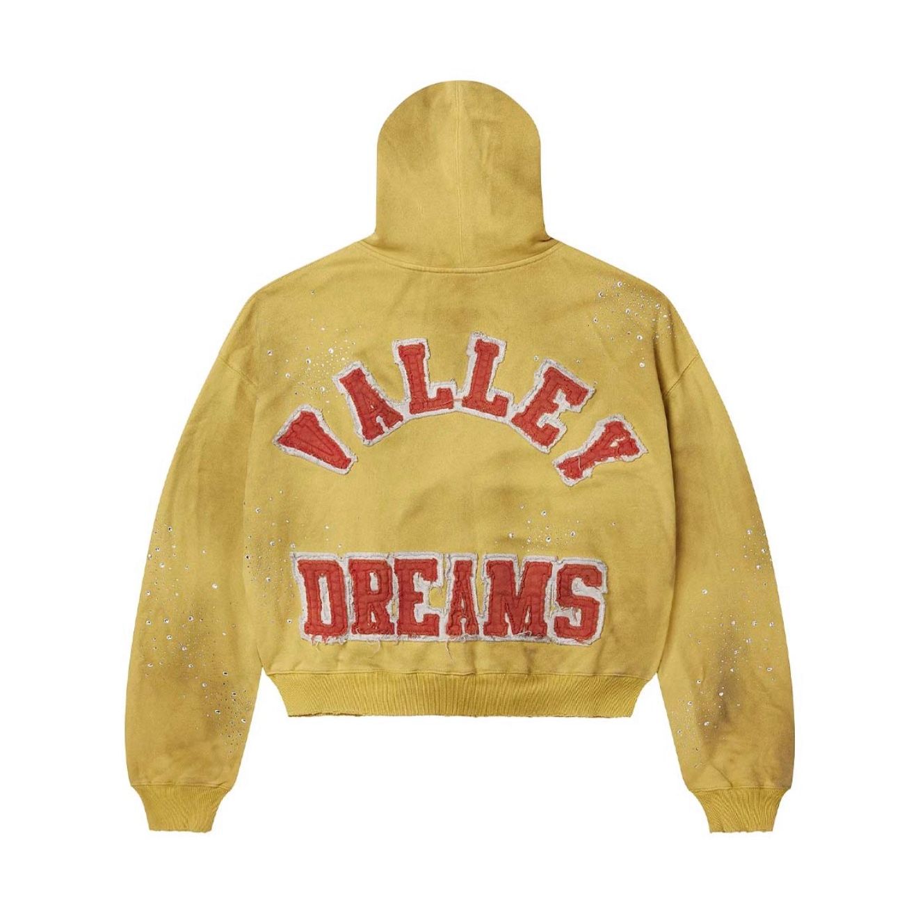 Vale Forever Rhinestone ‘Cluster’ Zip Up Hoodie Yellow