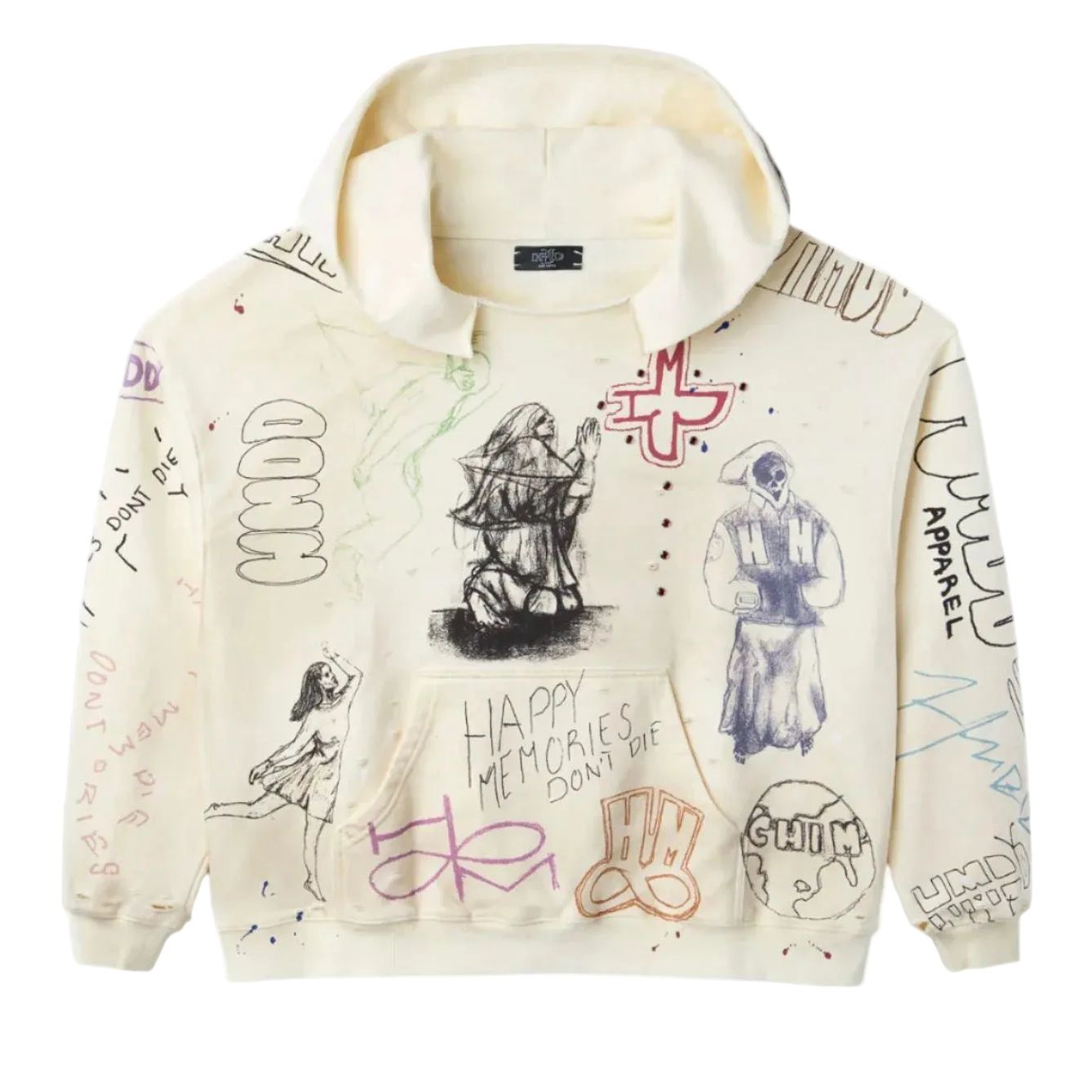 HMDD ‘Sketch’ Pull Over Hoodie Tan