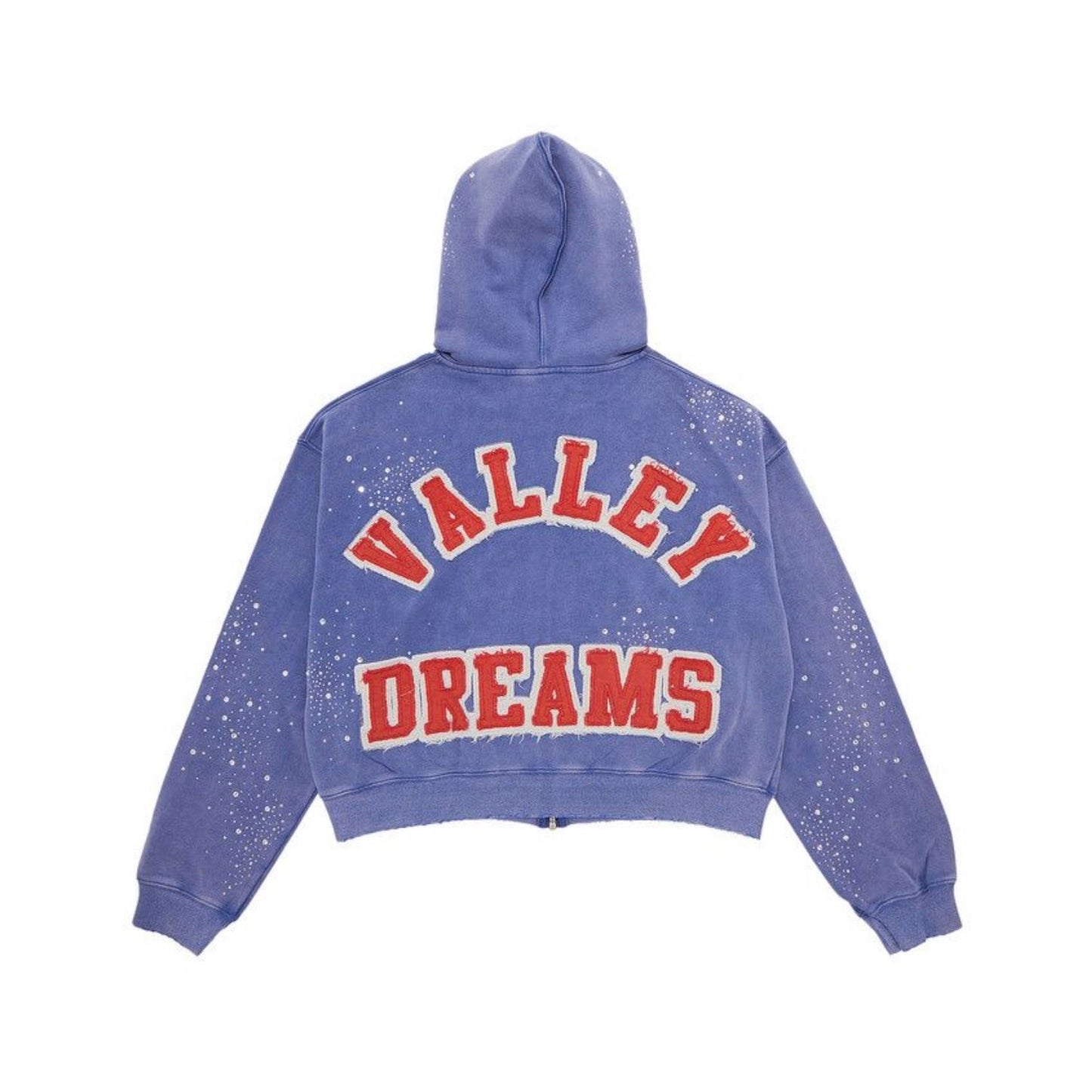 Vale Forever Rhinestone ‘Sea Cluster’ Zip Up Hoodie Blue