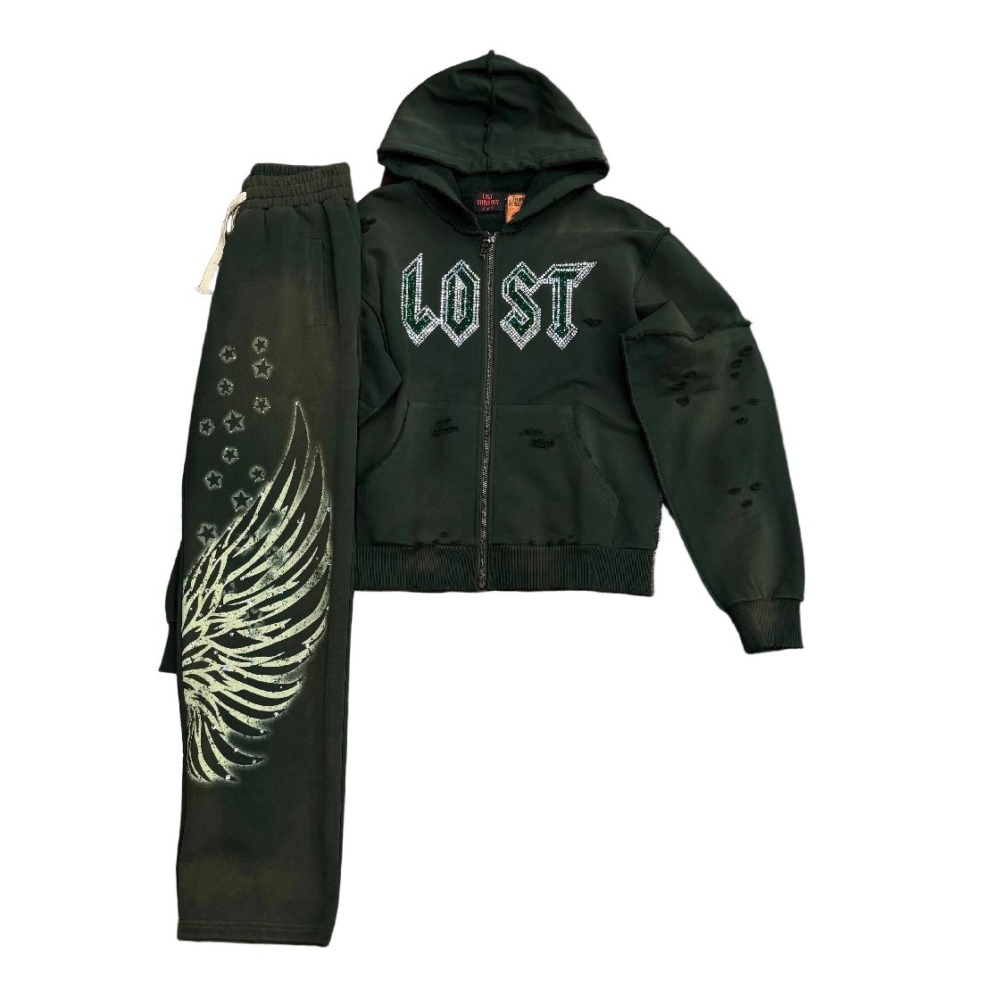 Lost Intricacy ‘Wing’ Sweatsuit Green Emerald