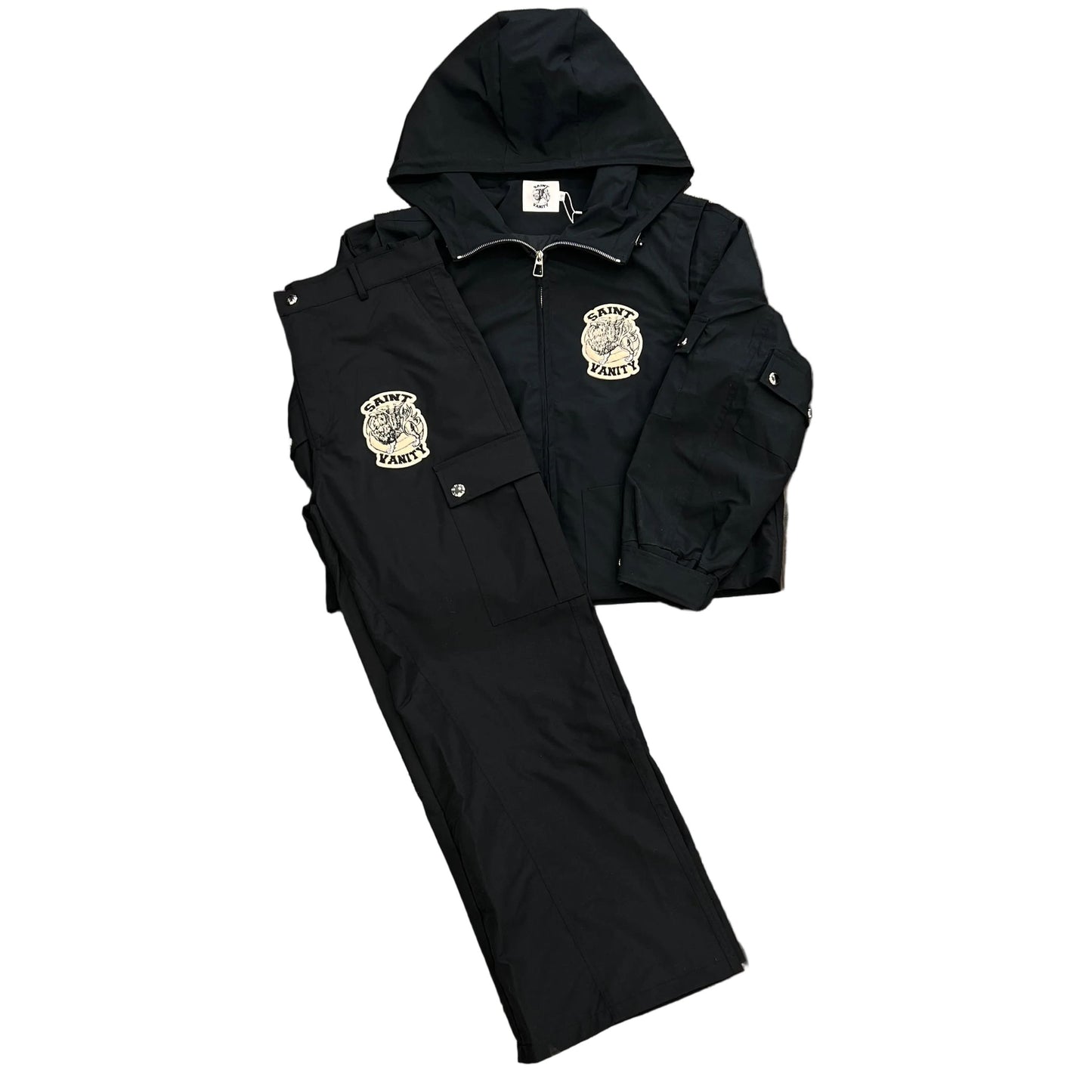 Saint Vanity Nylon Windbreaker Set Black