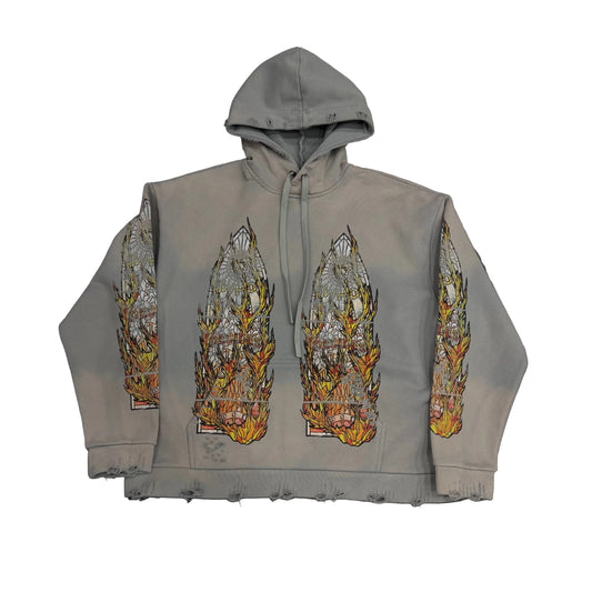 Who Decides War ‘Faded Flame’ Hoodie Grey