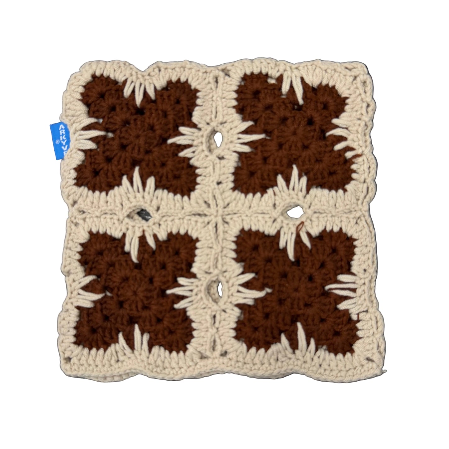 Arkyve Crochet ‘Cat Hat’ Beanie Cream/Brown