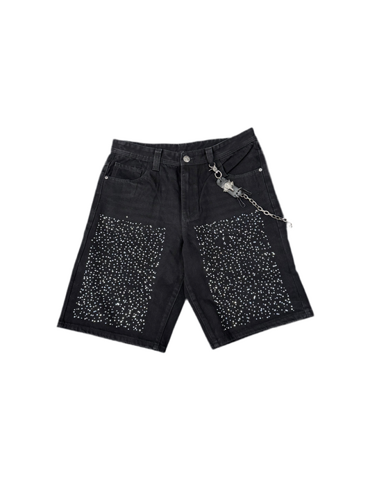 Phase 2 Black Diamond Jean Shorts w/ Chain