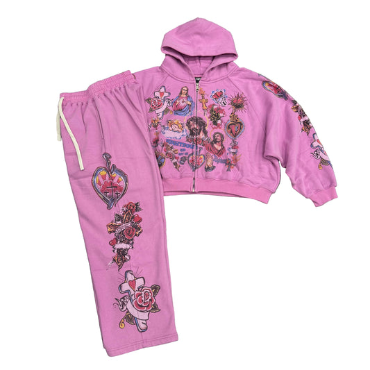 We Are Righteous 'Risen King' Sweatsuit Purple