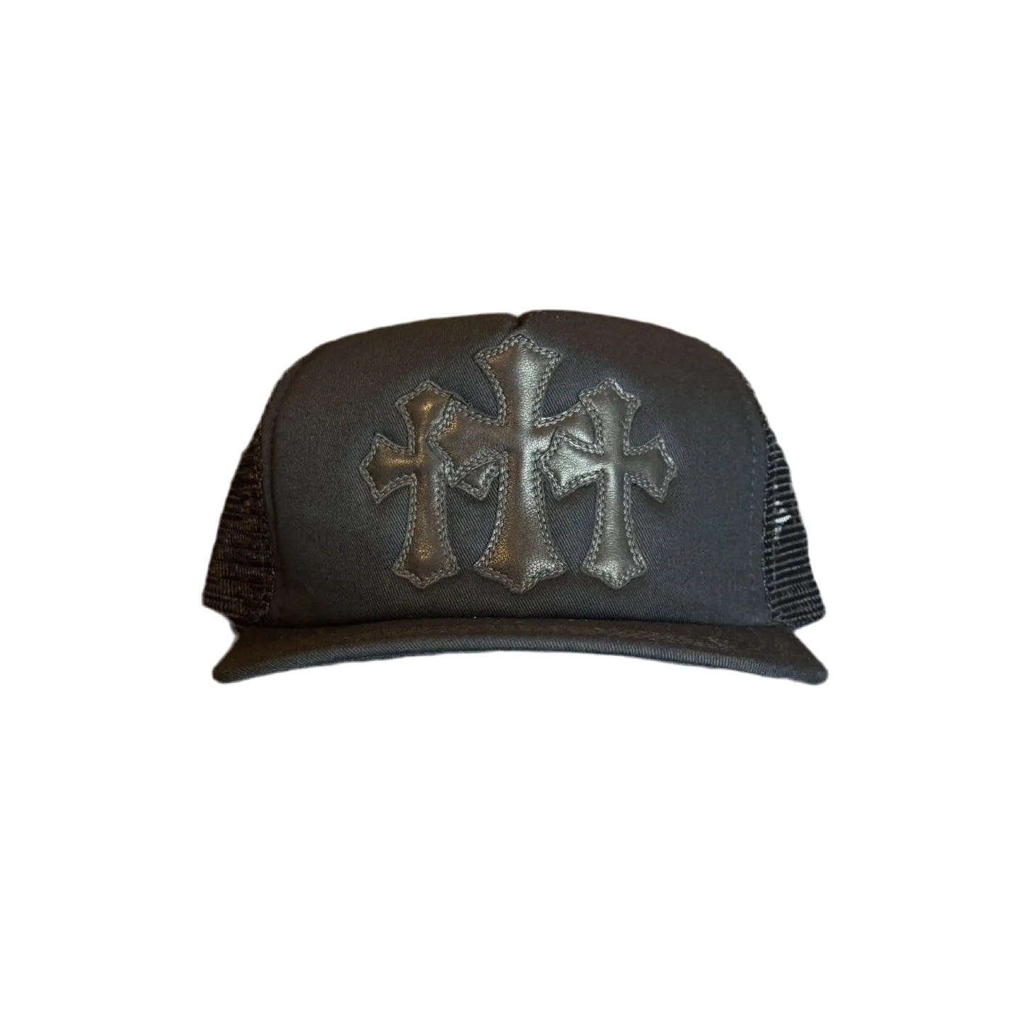 Chrome Hearts Triple Cross Black Trucker Hat