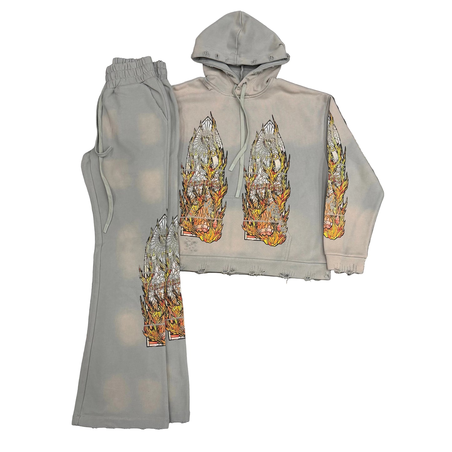 Who Decides War ‘Faded Flame’ Sweatsuit Grey