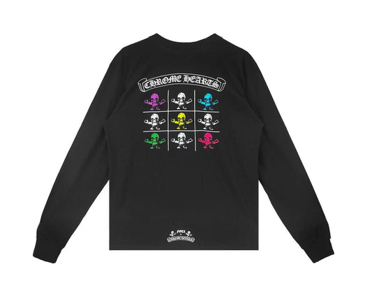 Chrome Hearts x FOTI Black Multi Color Skull Longsleeve T-Shirt