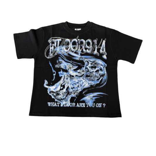 Floor 914 Ghost Face Black/Blue Tee
