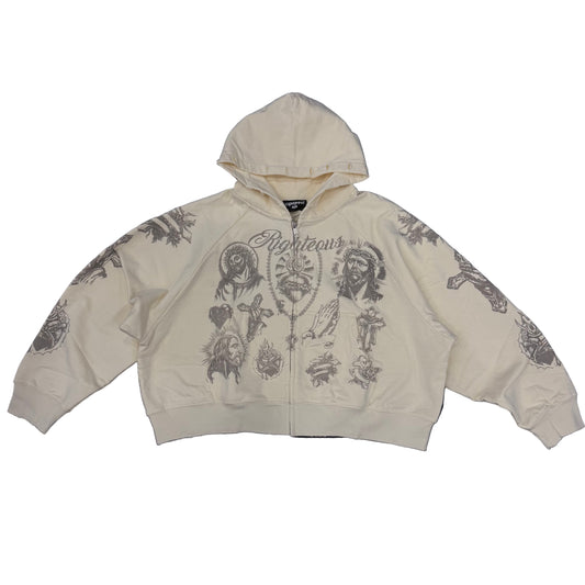 We Are Righteous 'Tattoo' Hoodie Cream/Tan
