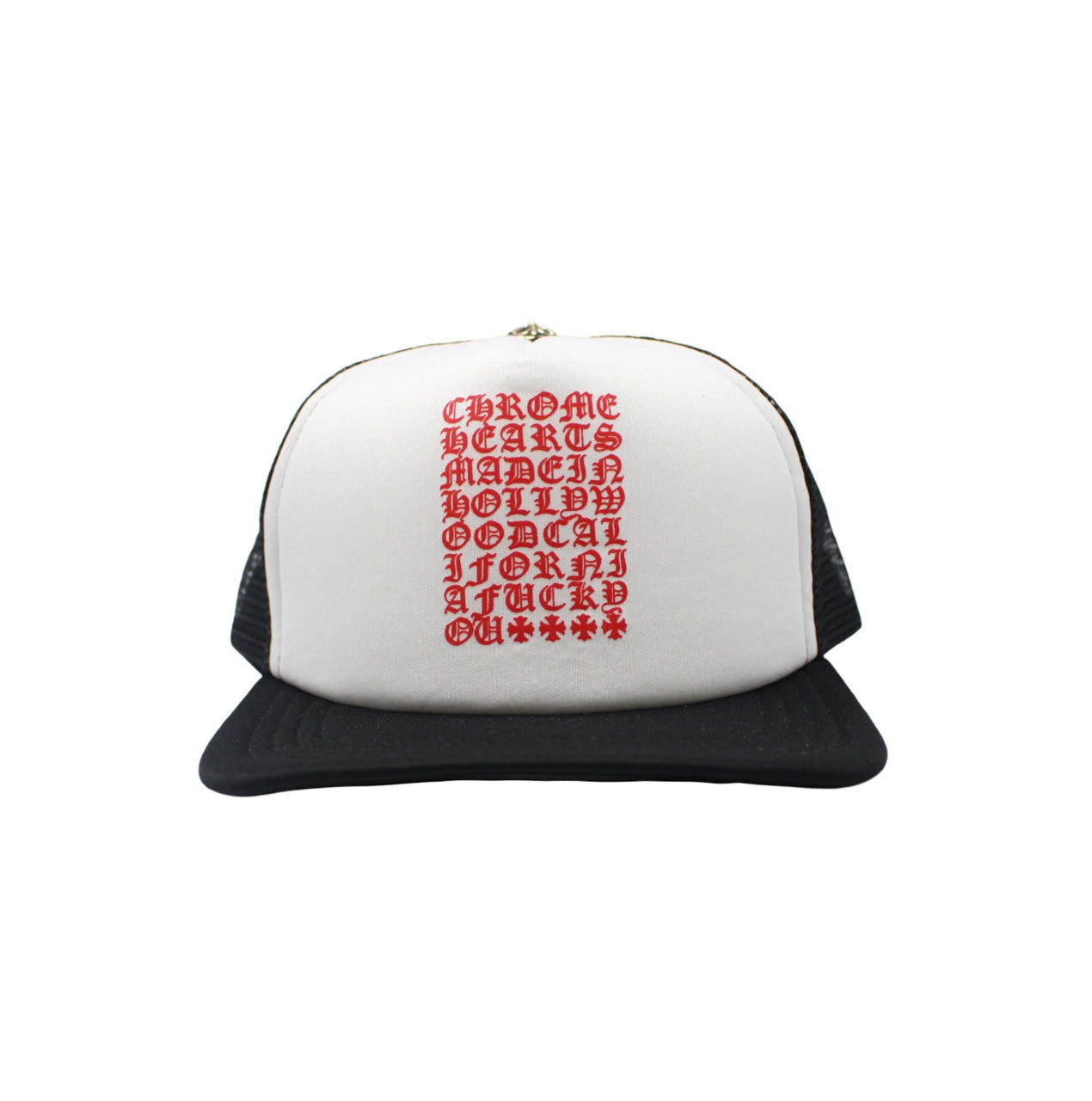 Chrome Hearts Black Eyechart Trucker Hat