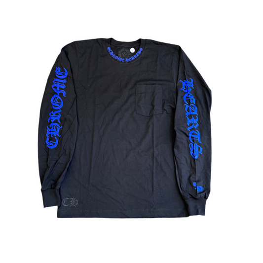 Chrome Hearts Neck Logo Black/Blue Longsleeve