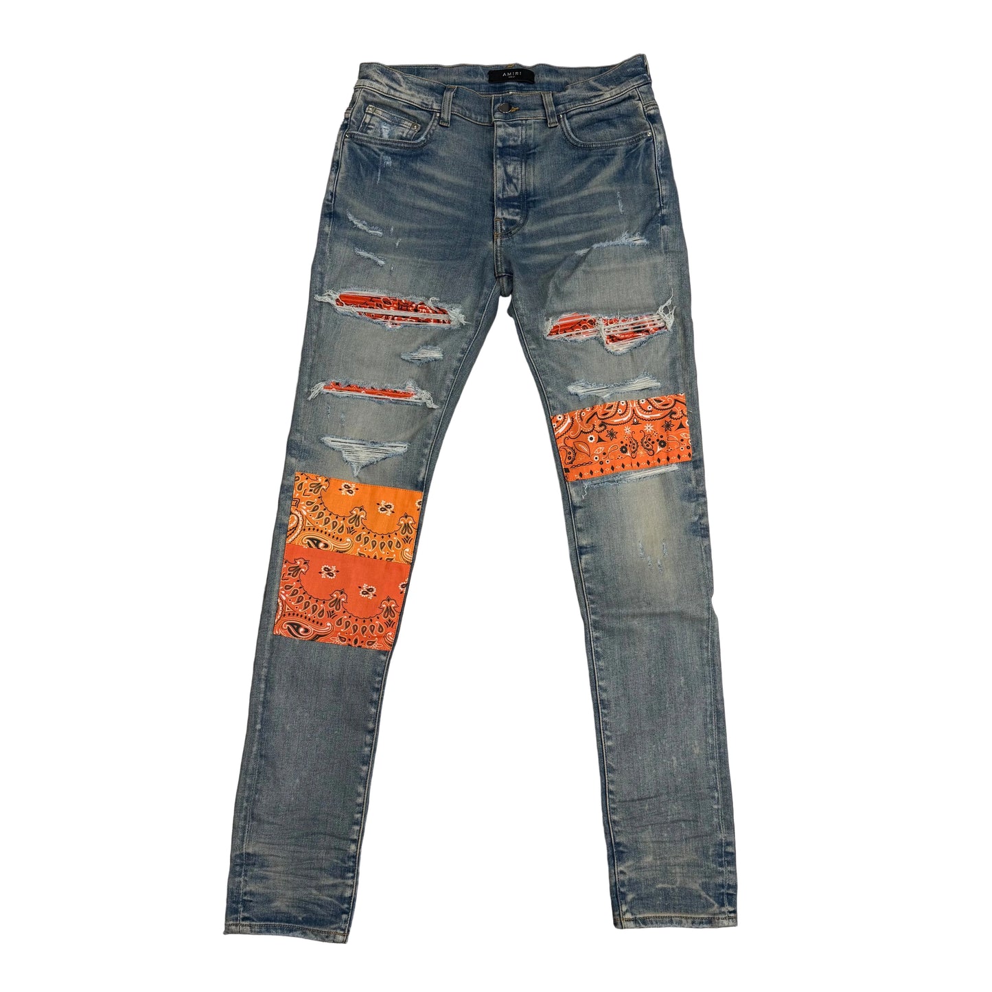 Mike Amiri ‘Vintage Art Patch’ Jeans Orange