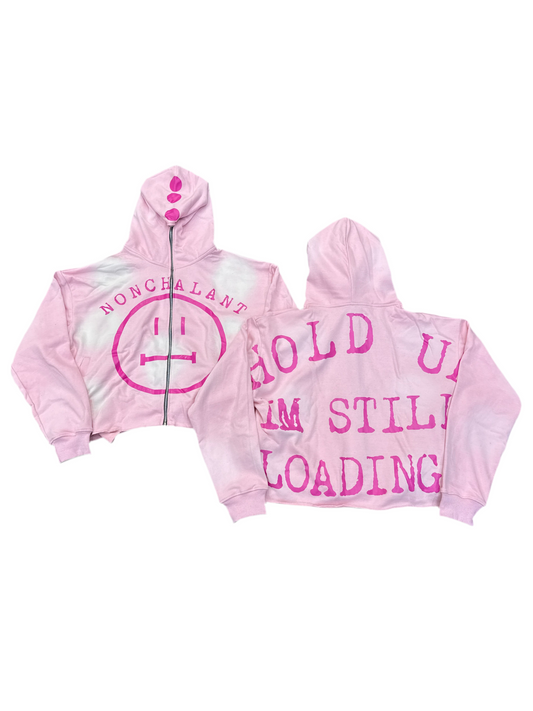 Nonchalant 'Still Loading' Hoodie-Pink
