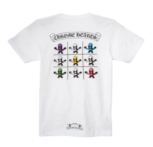 Chrome Hearts x FOTI White Multi Color Skull Short Sleeve Tee