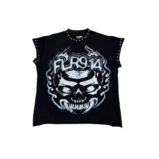 Floor 914 Demon Teeth Black Cut Off Tee