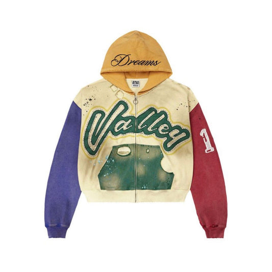 Vale Forever ‘Collage’ Hoodie Zip Up Yellow