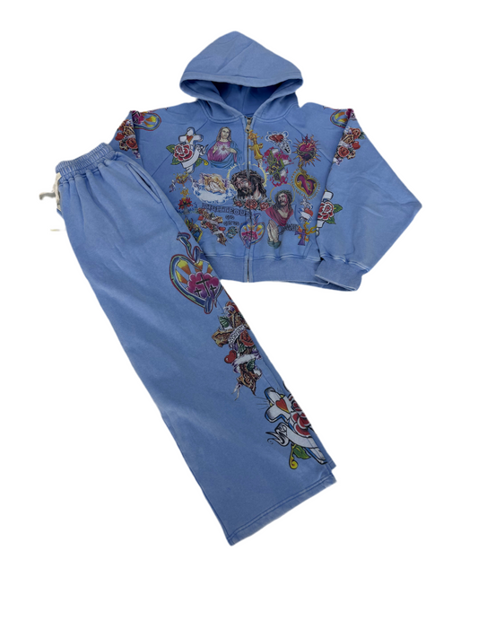 We Are Righteous 'Risen King' Blue Sweatsuit