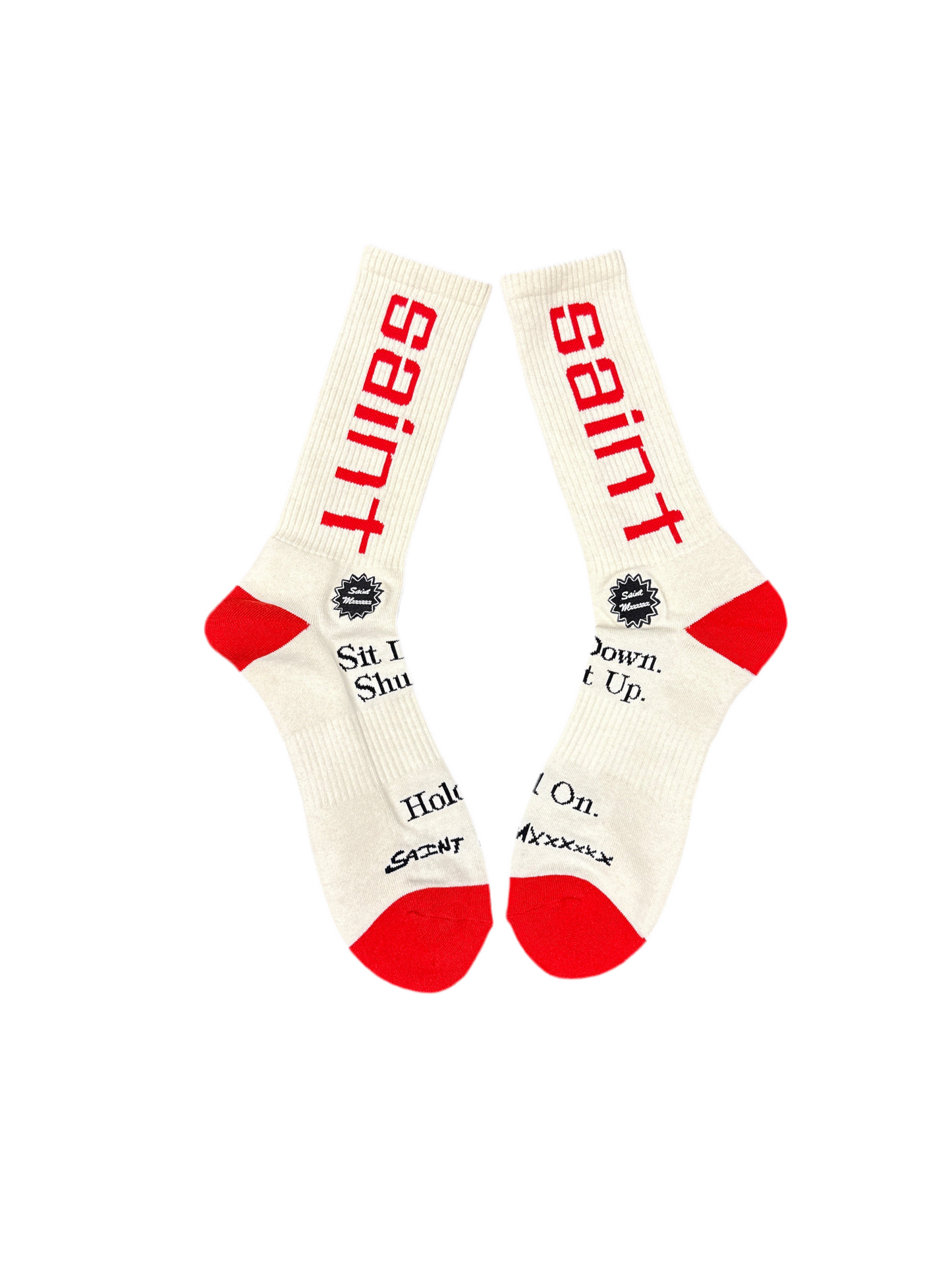 Saint Michael Socks Tan/Red