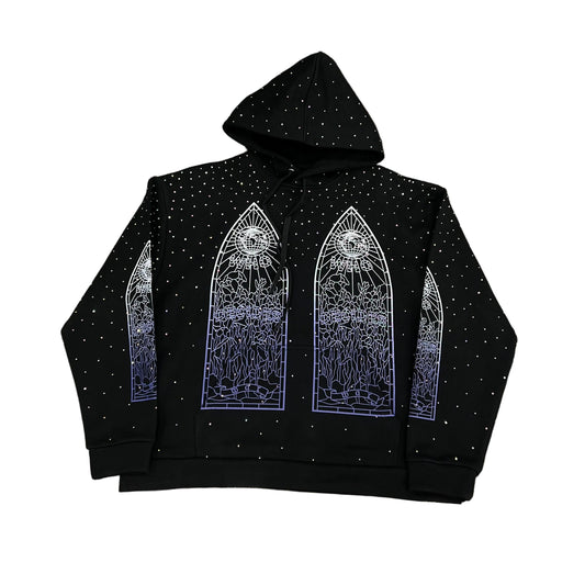 Who Decides War ‘Stained Rhinestone’ Black Hoodie