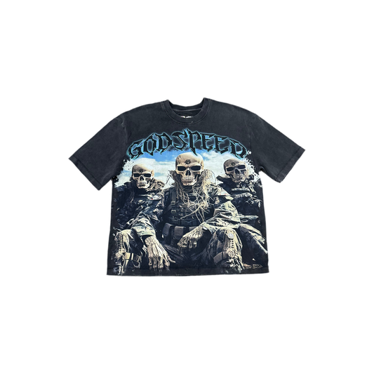 Godspeed Soldiers Tee- Charcoal