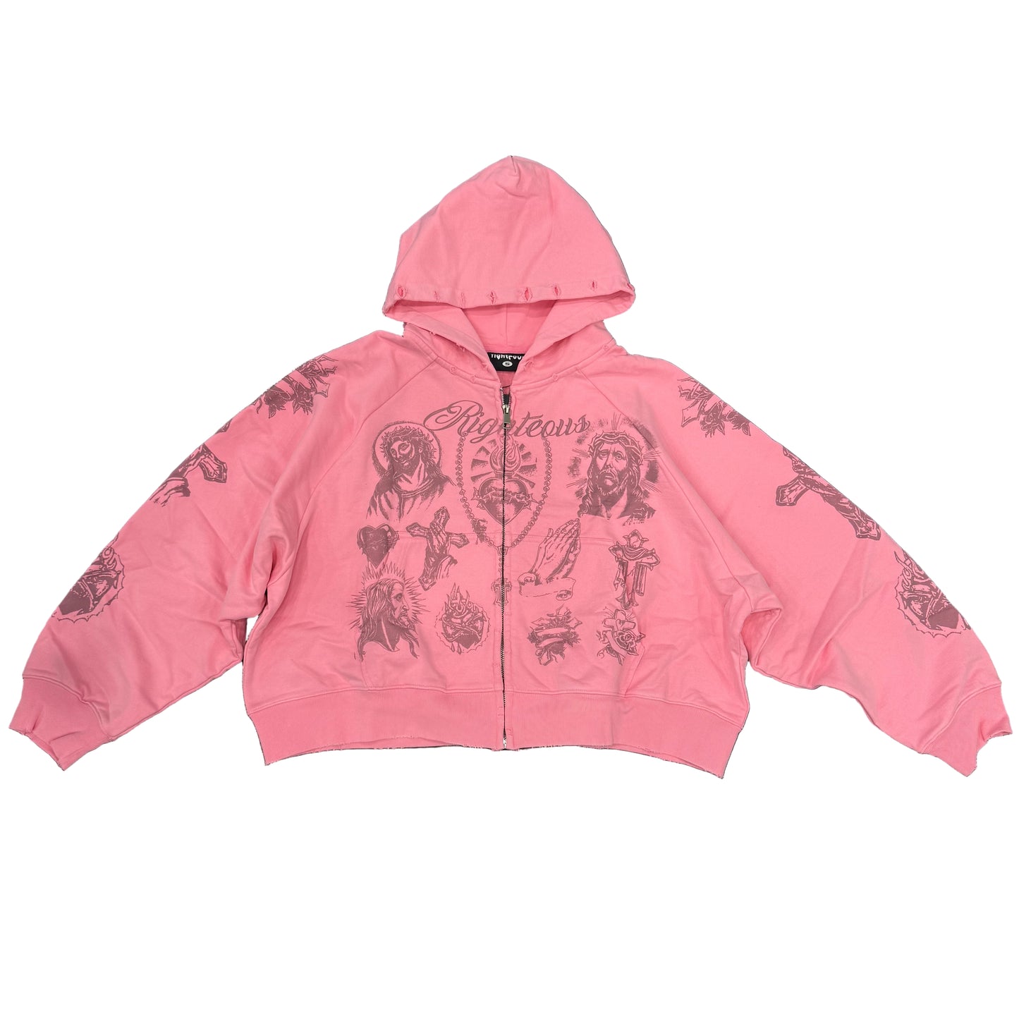 We Are Righteous 'Tattoo' Hoodie Pink
